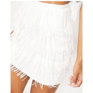White fringe skirt